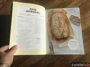 Des pages doubles avec recette et photo