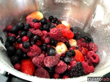 Ajout des fruits congelés