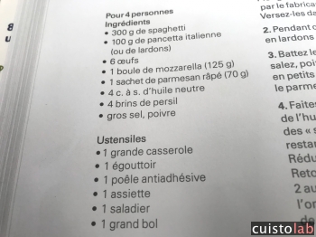 Les ingrédients pour un plat salé