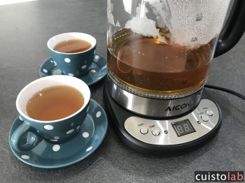 Avis Bouilloire en verre MD-326T thermostat réglable avec infuseur à thé de Aicok